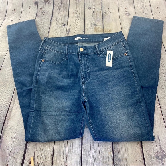Old Navy Denim - Old Navy Super Skinny Mid-Rise Dark Jeans 10 Long